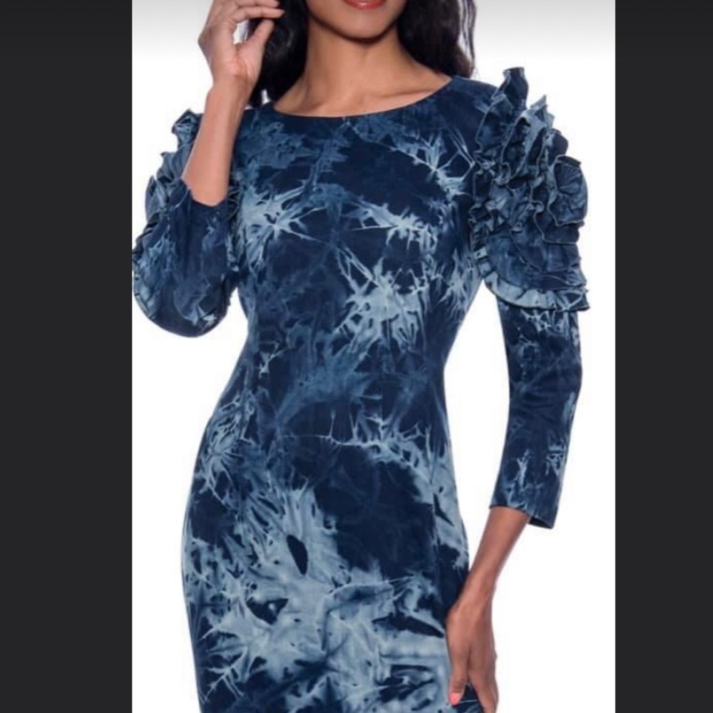 Denim ruffled dress size 10 Brand New with tags